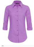 Women's Premium 3/4 Sleeve Button Blouse Shirts