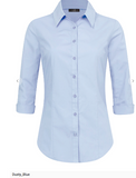 Women's Premium 3/4 Sleeve Button Blouse Shirts