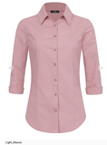 Women's Premium 3/4 Sleeve Button Blouse Shirts