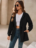 Zip Up Long Sleeve Hooded Jacket
