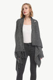 Angel Wings One-Button Tassel Tie Asymmetrical Hem Cardigan
