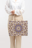 Flower Straw Weave Tote Bag