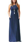 Full Size Grecian Neck Dress with Pockets