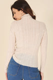 FS Clearance Merino Wool blended mock neck sheer sweater