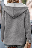Textured Half Button Dropped Shoulder Hoodie