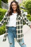 Tier 2 (Plus) Plaid Curved Hem Button Front Shirt
