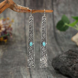 Artificial Turquoise Bar Earrings