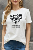 Simply Love Simply Love Full Size LESS PEOPLE MORE DOGS Heart Graphic Cotton Tee