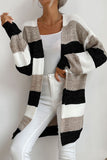 Neutral Celebration Striped Long Sleeve Duster Cardigan