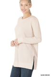 BRUSHED THERMAL WAFFLE ROUND NECK SWUNIC