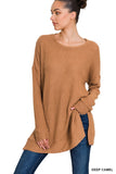 BRUSHED THERMAL WAFFLE ROUND NECK SWUNIC