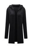 Open Front Longline Hooded Cardigan