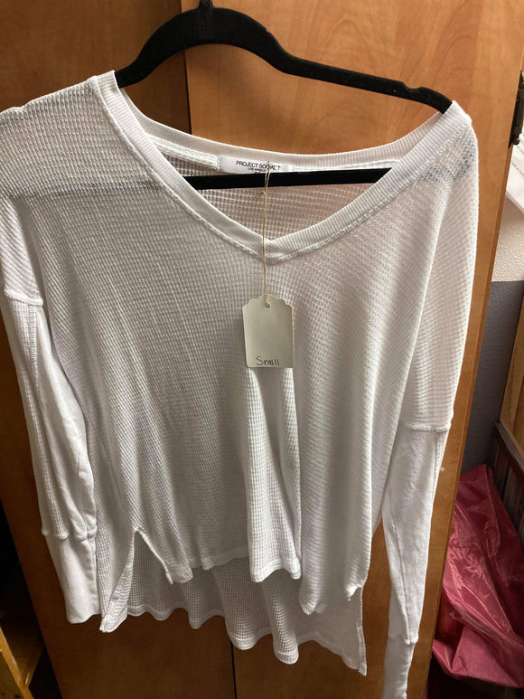White Waffle sweater Small