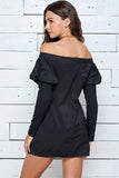 DS Off the Shoulder Bodycon Ruched Dress