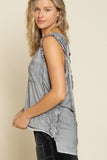 DS Criss cross Lace up Open Back Tank Top