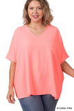 Tier 2 Woven Airflow V-Neck Dolman Short Sleeve Top