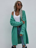 Double Take Horizontal Ribbing Open Front Duster Cardigan