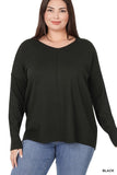Tier 2 Viscose Hi Low Garment Dyed Front Seam Sweater