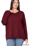 Tier 2 Viscose Hi Low Garment Dyed Front Seam Sweater
