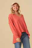 FS Clearance  thermal high low vneck oversized  top