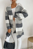 Neutral Celebration Striped Long Sleeve Duster Cardigan