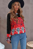 Printed Round Neck Long Sleeve T-Shirt
