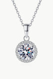 Adored Chance to Charm 1 Carat Moissanite Round Pendant Chain Necklace