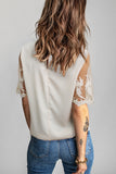 Embroidery Round Neck Short Sleeve MAMA Graphic Blouse