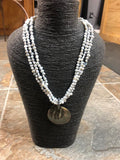 Genuine freshwater pearl necklace with sterling silver hardware