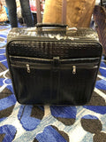 Mock Croc Glamour Square Roll on Suitcase