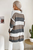 Neutral Celebration Striped Long Sleeve Duster Cardigan