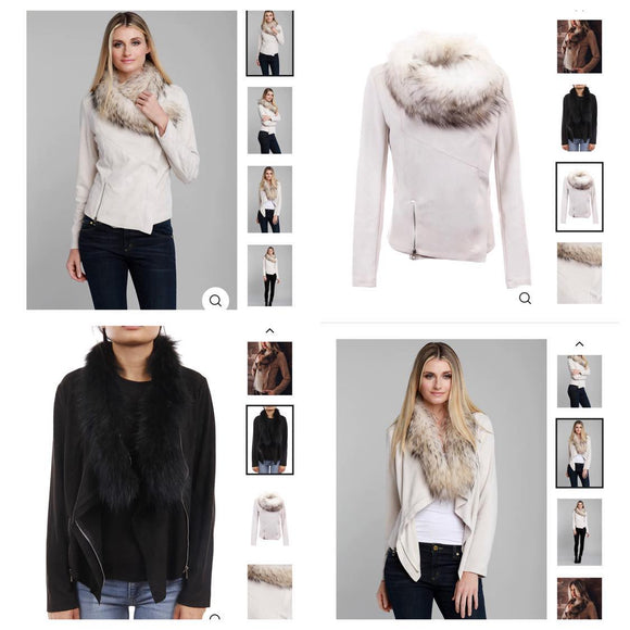 Moto Jacket with Detachable Fur