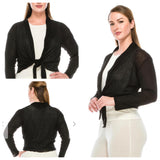 Semi-sheer Tie Bolero Topper