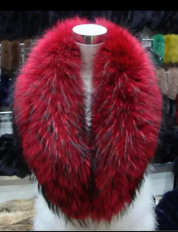 Red and Black Fox Fur Collar