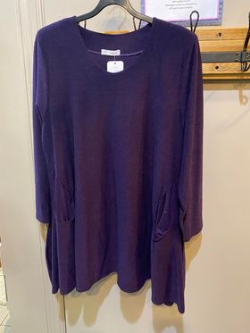 Purple Long Sleeved Tunic with Pockets - Magna