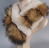 Fox/rabbit fur scarf w/ pom pull through