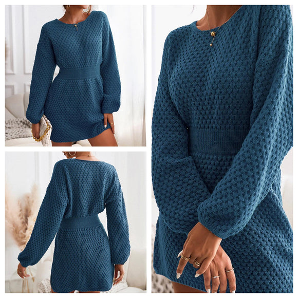 Light n’ lofty skater sweater dress