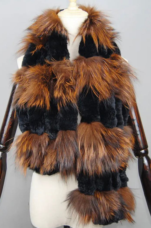 Vegas Fur Fox and Rex long ladder scarf $250