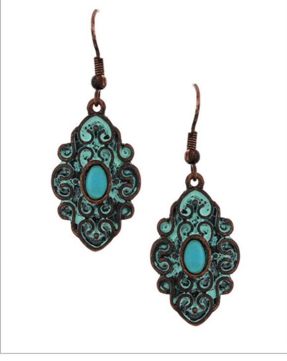 Turquoise mirror earring