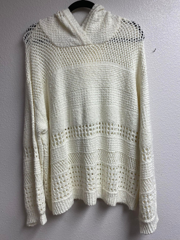 Yellow bone Cream hooded  Knit sweater
