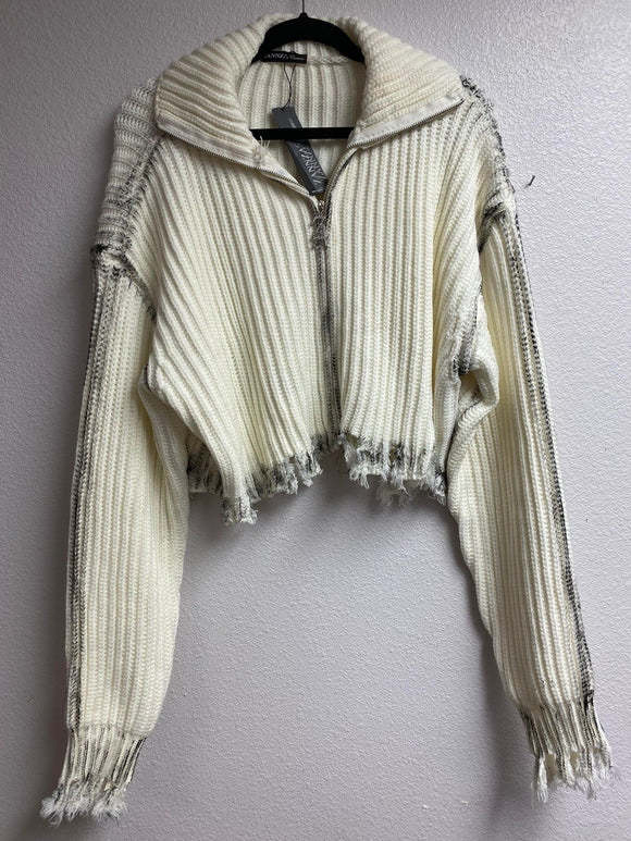 ZANNZA Couture Cream Bling Sweater