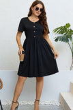 Buttoned Short Sleeve Dress