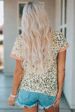 Leopard Contrast Short Sleeve Tee Shirt
