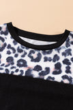 Yo! Pockets Leopard Spliced Round Neck Dress