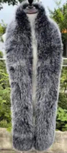 "Daniel" faux fur scarf in silver fox