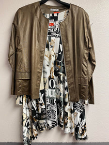 Taupe Zippered magna jacket set