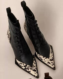 Hair on Hide Leather Lace Up Booties