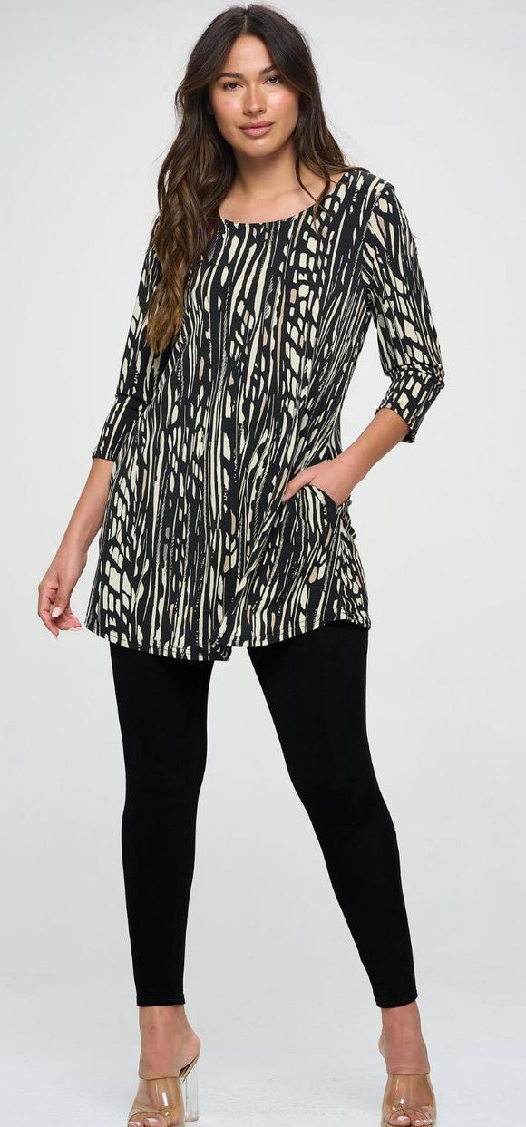 Perfect Pocket Tunic in Wing Print