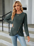 Round Neck Long Sleeve Blouse