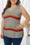 Plus Size Printed V-Neck Tank